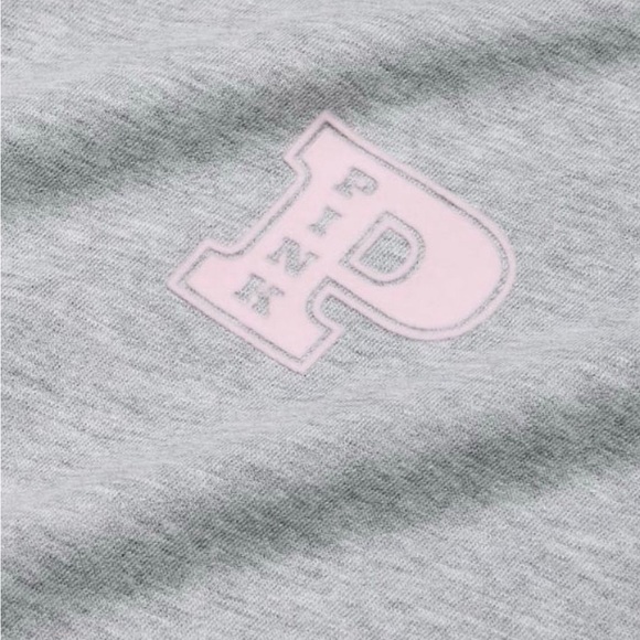 PINK Victoria's Secret Ivy Fleece Campus Light Pink and Heather Grey XL Set NWT - Picture 5 of 5